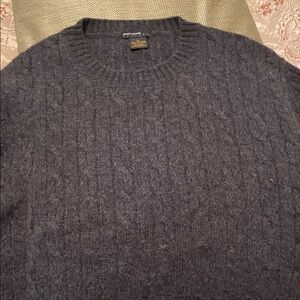 Men's Charcoal Cable Knit Crewneck Sweater